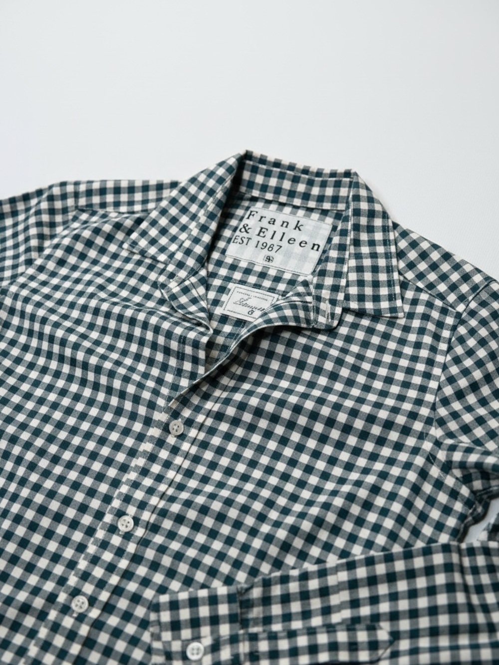 Frank & Eileen Barry Gray and White Gingham Button-Down Shirt Size Small - Picture 6 of 12
